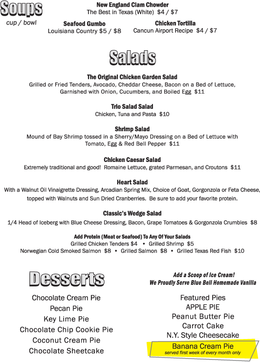 Soups, Salads and Desserts